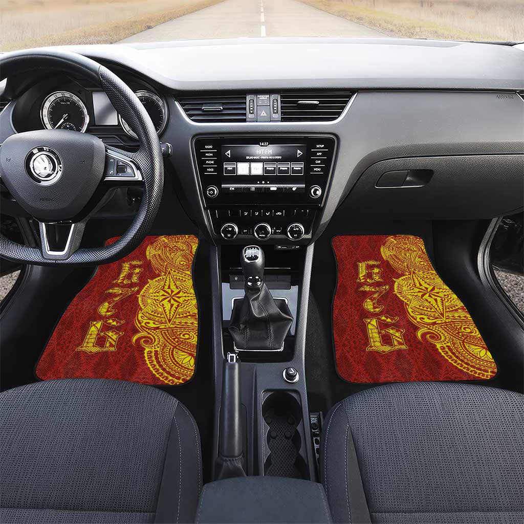 Tonga 676 Ngatu Tribal Tattoo Car Mats LT03 Set 2pcs - Front Red - Polynesian Pride