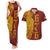 Tonga 676 Ngatu Tribal Tattoo Couples Matching Tank Maxi Dress and Hawaiian Shirt