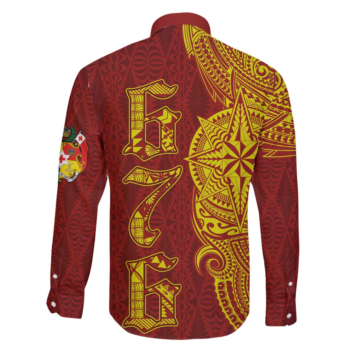 Tonga 676 Ngatu Tribal Tattoo Family Matching Off The Shoulder Long Sleeve Dress and Hawaiian Shirt LT03 - Polynesian Pride