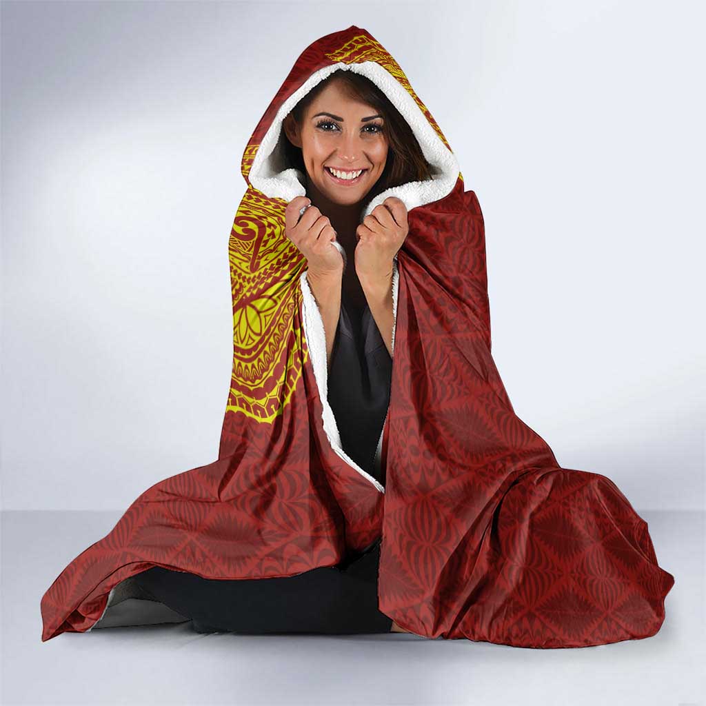 Tonga 676 Ngatu Tribal Tattoo Hooded Blanket LT03 - Polynesian Pride