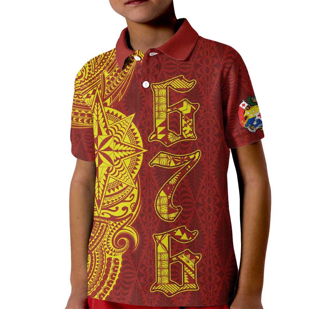 Tonga 676 Ngatu Tribal Tattoo Kid Polo Shirt