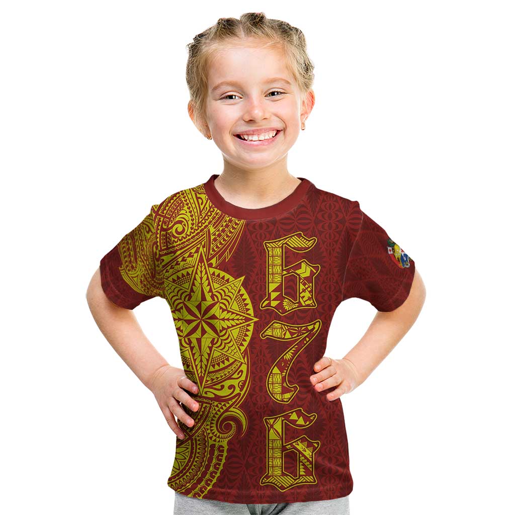 Tonga 676 Ngatu Tribal Tattoo Kid T Shirt