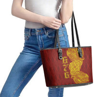 Tonga 676 Ngatu Tribal Tattoo Leather Tote Bag LT03 - Polynesian Pride