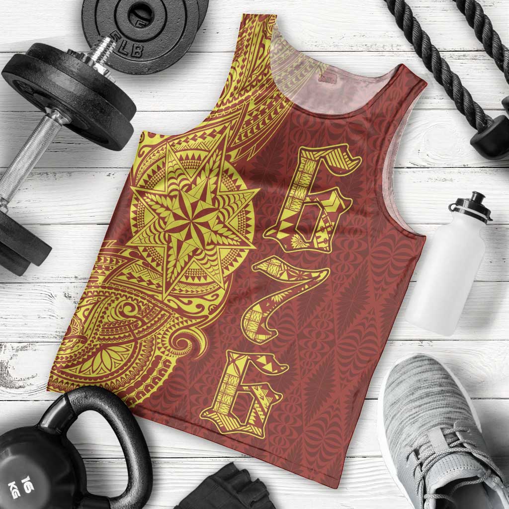 Tonga 676 Ngatu Tribal Tattoo Men Tank Top LT03 - Polynesian Pride