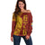 Tonga 676 Ngatu Tribal Tattoo Off Shoulder Sweater