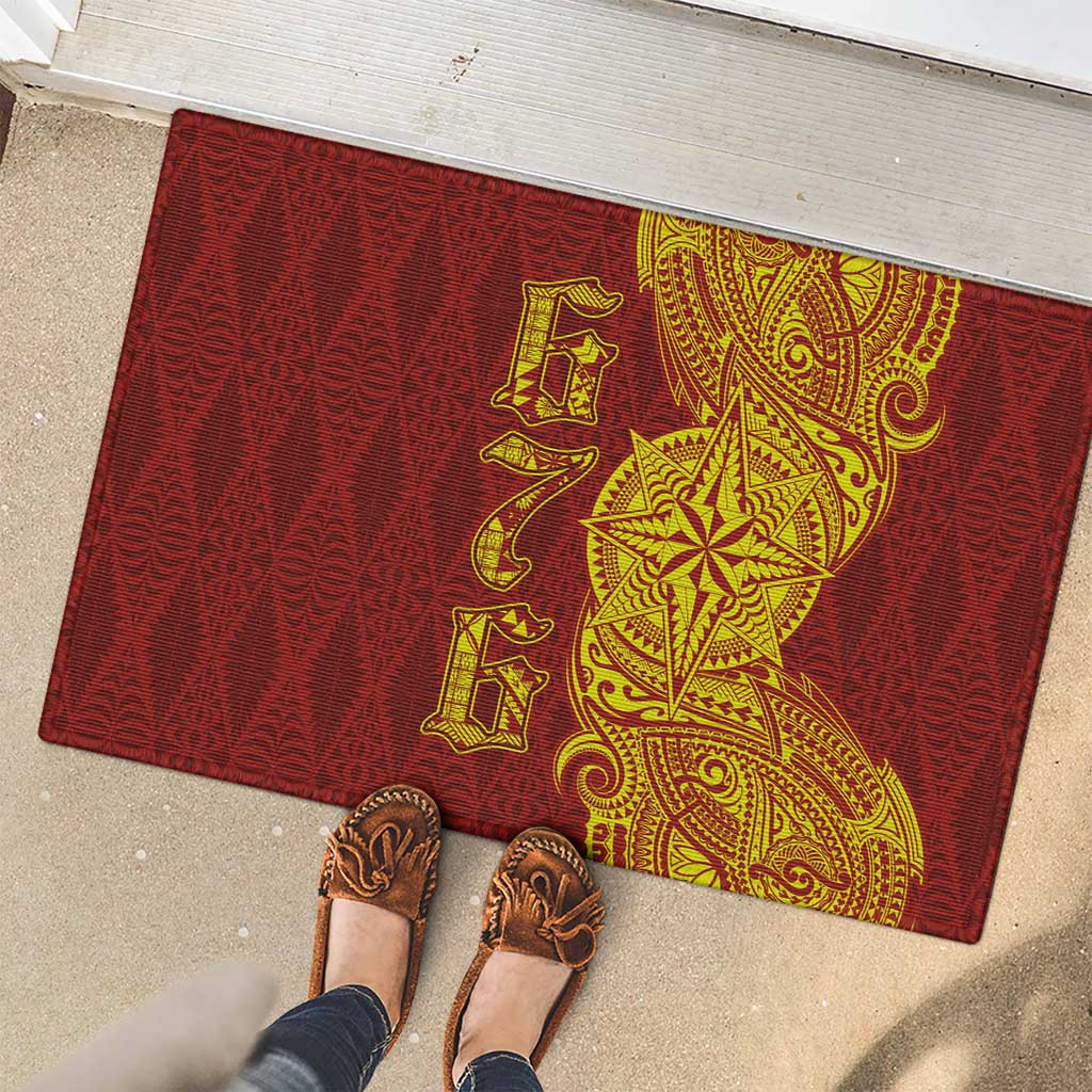Tonga 676 Ngatu Tribal Tattoo Rubber Doormat LT03 - Polynesian Pride
