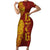 Tonga 676 Ngatu Tribal Tattoo Short Sleeve Bodycon Dress