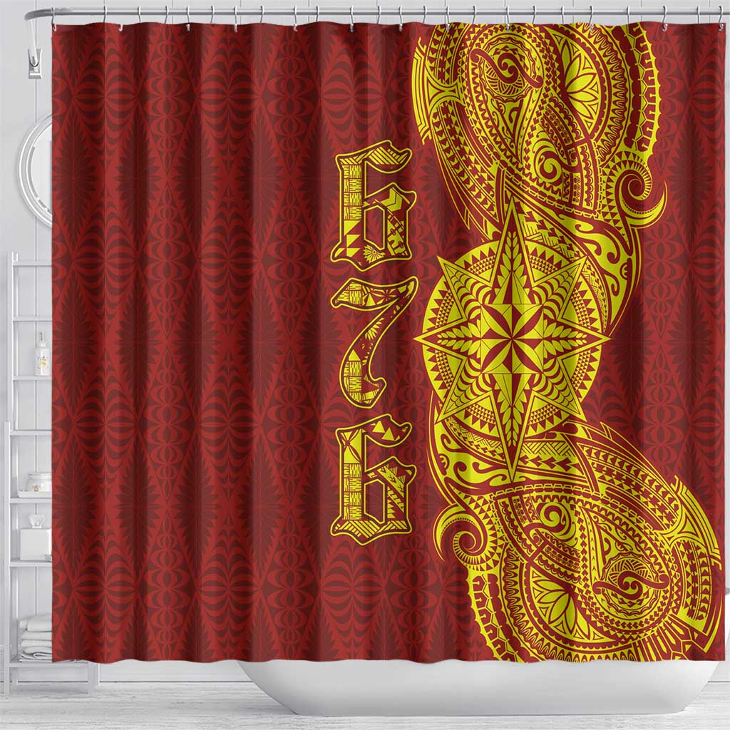 Tonga 676 Ngatu Tribal Tattoo Shower Curtain