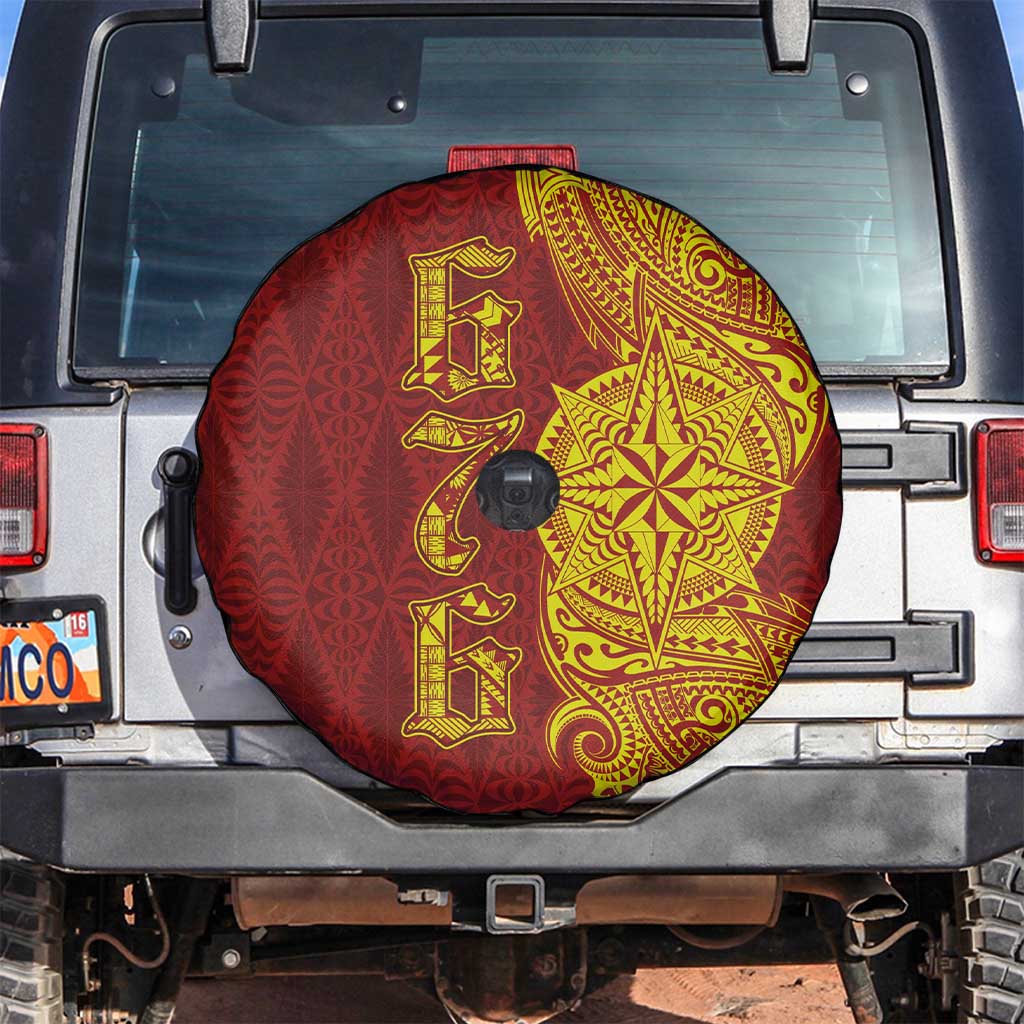 Tonga 676 Ngatu Tribal Tattoo Spare Tire Cover LT03 Red - Polynesian Pride