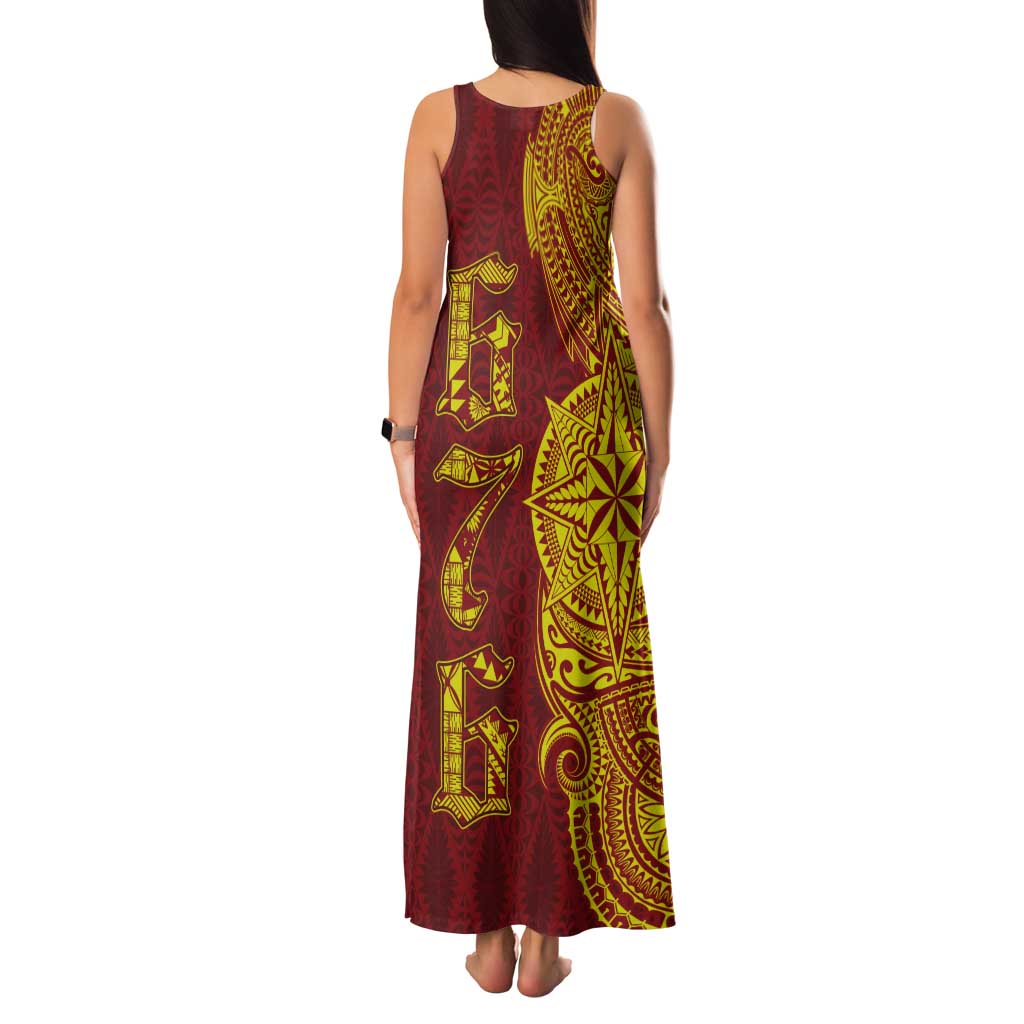 Tonga 676 Ngatu Tribal Tattoo Tank Maxi Dress LT03 - Polynesian Pride