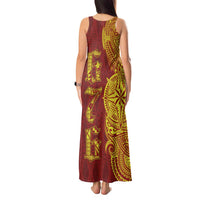 Tonga 676 Ngatu Tribal Tattoo Tank Maxi Dress LT03 - Polynesian Pride