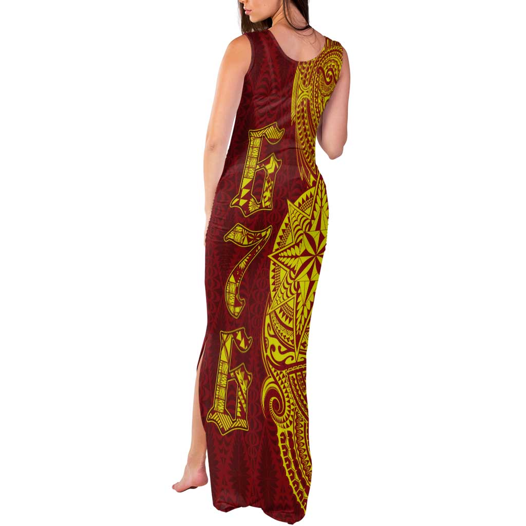 Tonga 676 Ngatu Tribal Tattoo Tank Maxi Dress LT03 - Polynesian Pride