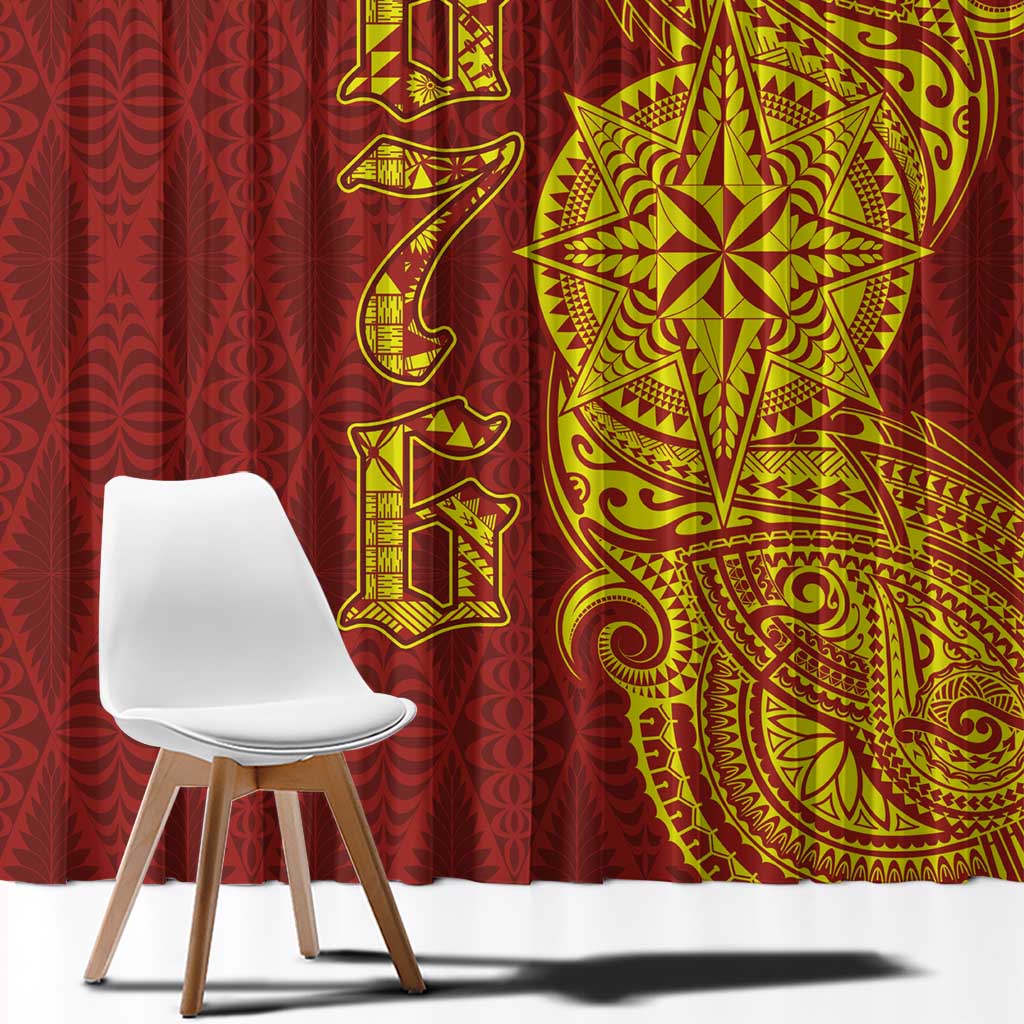 Tonga 676 Ngatu Tribal Tattoo Window Curtain LT03 - Polynesian Pride