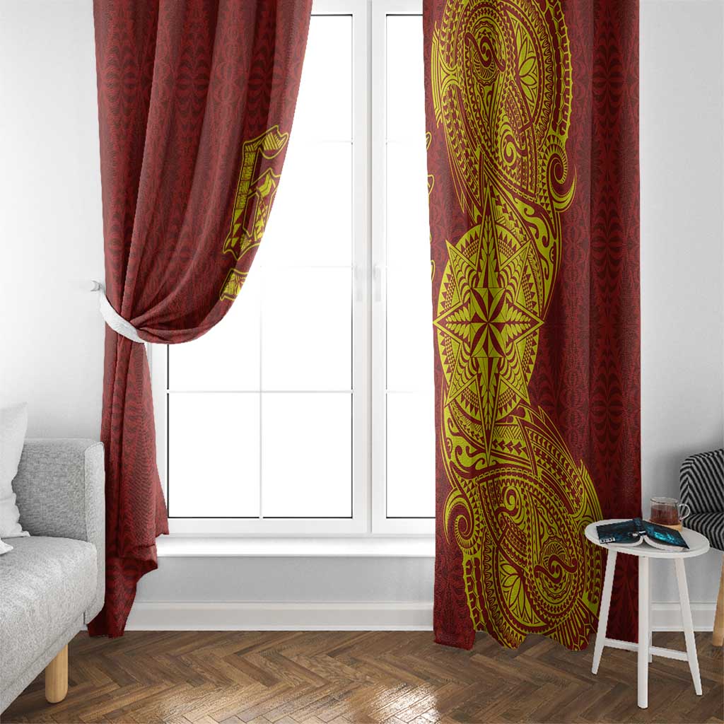 Tonga 676 Ngatu Tribal Tattoo Window Curtain LT03 - Polynesian Pride