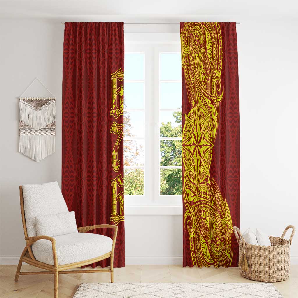 Tonga 676 Ngatu Tribal Tattoo Window Curtain LT03 - Polynesian Pride