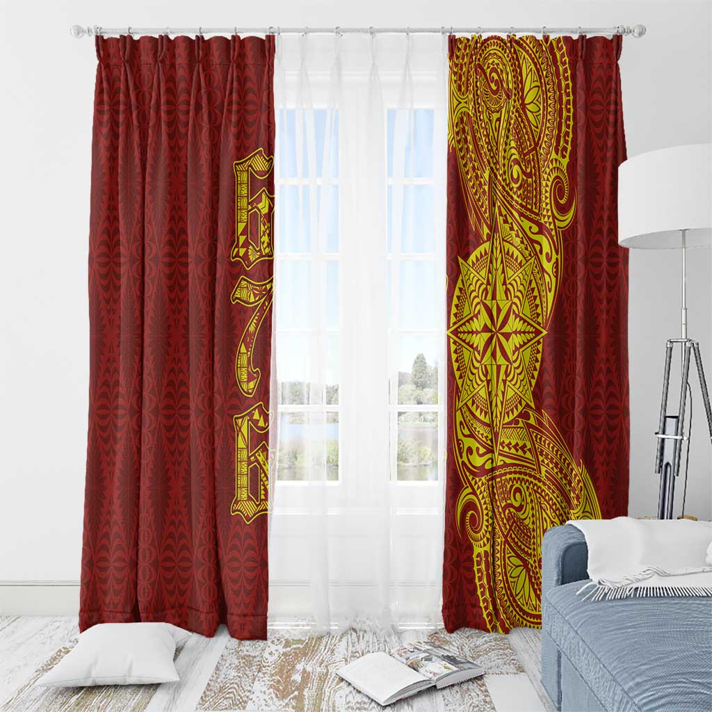 Tonga 676 Ngatu Tribal Tattoo Window Curtain LT03 - Polynesian Pride