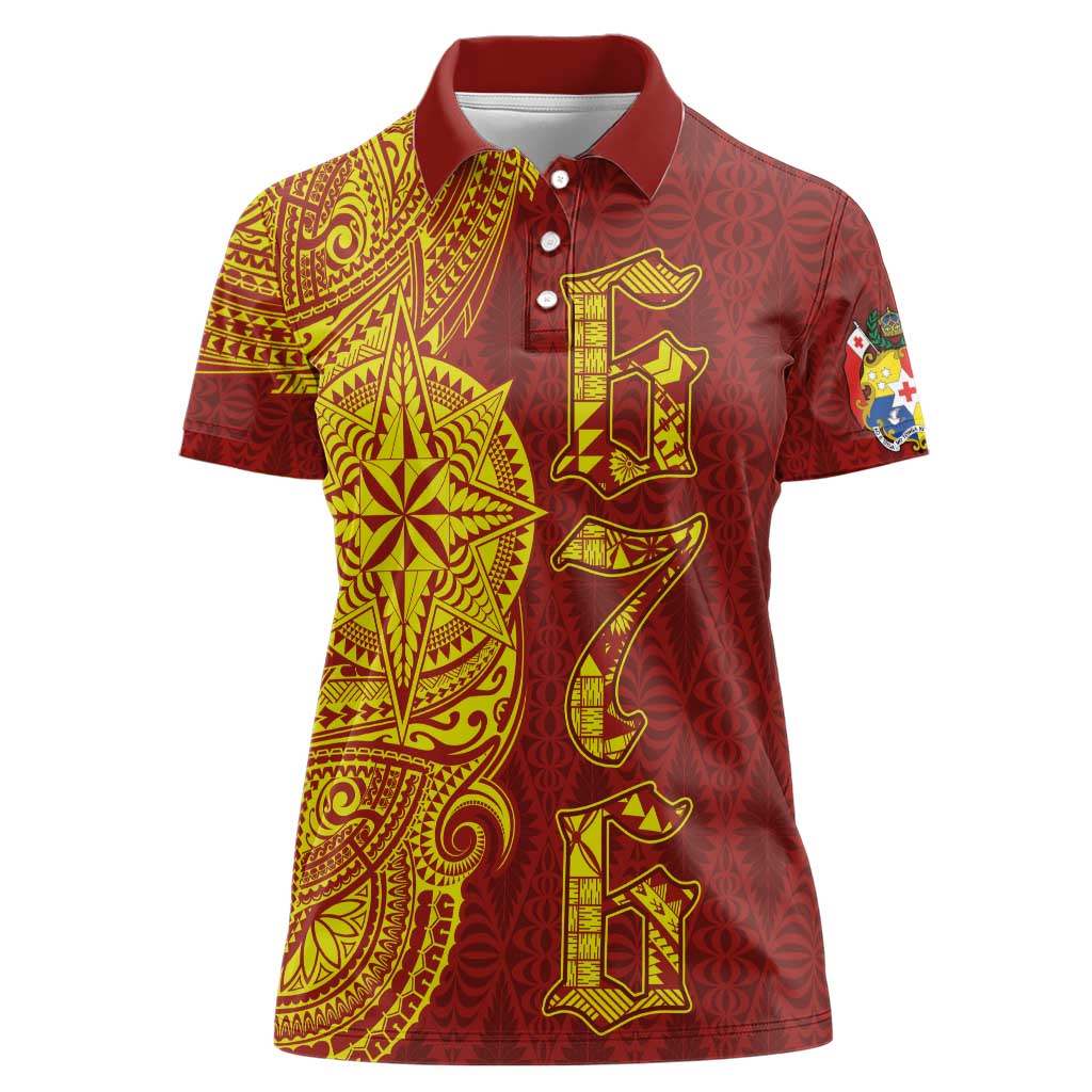 Tonga 676 Ngatu Tribal Tattoo Women Polo Shirt