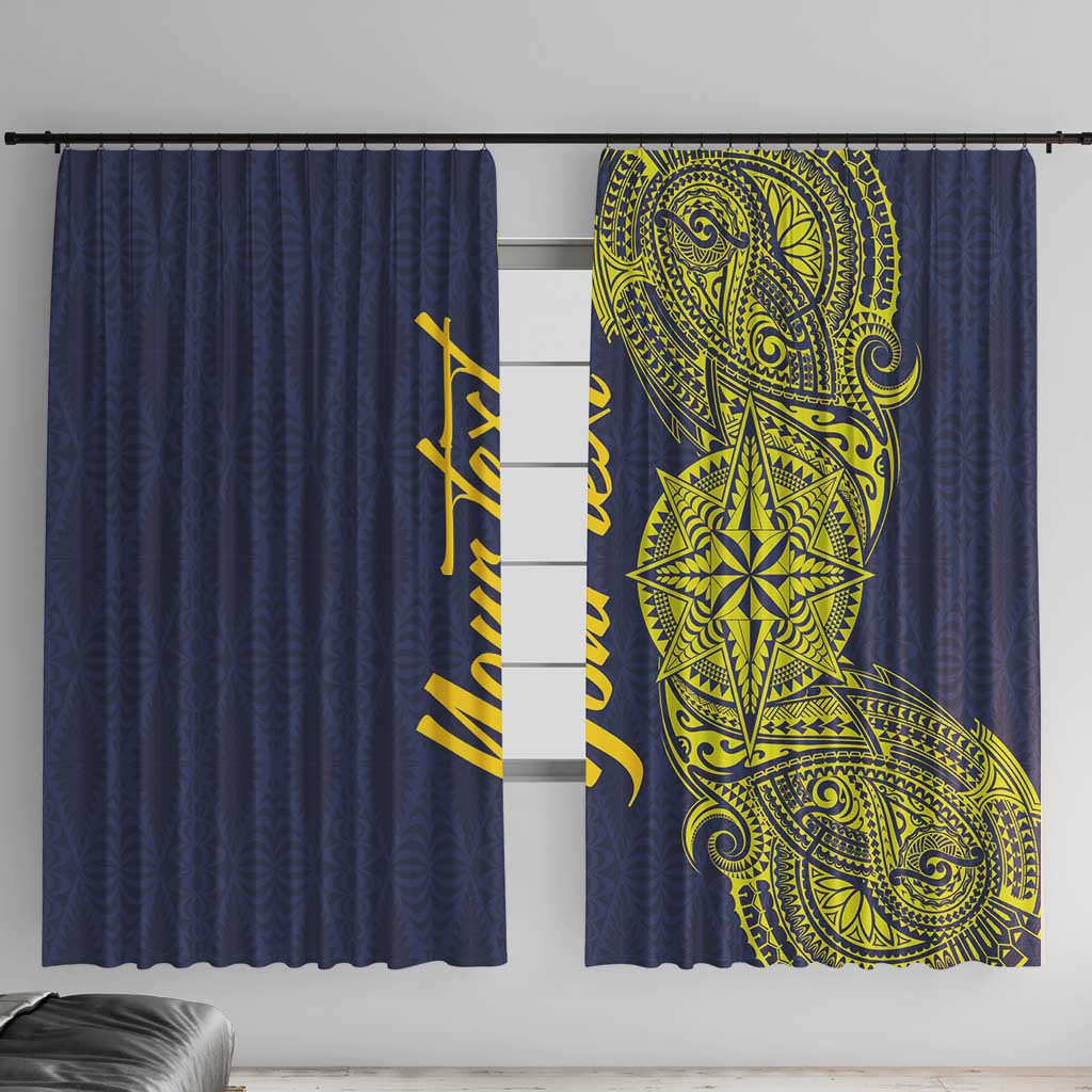 Personalised Tokelau Classic Ngatu Motifs Window Curtain