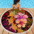 Hawaiian Hibiscus Turtle Tribal Polynesian Pattern Beach Blanket Colorful Color