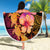 Hawaiian Hibiscus Turtle Tribal Polynesian Pattern Beach Blanket Colorful Color