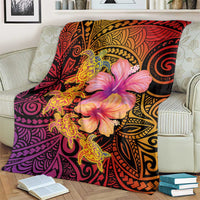 Hawaiian Hibiscus Turtle Tribal Polynesian Pattern Blanket Colorful Color LT03 - Polynesian Pride