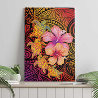 Hawaiian Hibiscus Turtle Tribal Polynesian Pattern Canvas Wall Art Colorful Color LT03 - Polynesian Pride