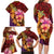 Hawaiian Hibiscus Turtle Tribal Polynesian Pattern Family Matching Long Sleeve Bodycon Dress and Hawaiian Shirt Colorful Color