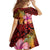 Hawaiian Hibiscus Turtle Tribal Polynesian Pattern Family Matching Off The Shoulder Long Sleeve Dress and Hawaiian Shirt Colorful Color