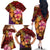 Hawaiian Hibiscus Turtle Tribal Polynesian Pattern Family Matching Off The Shoulder Long Sleeve Dress and Hawaiian Shirt Colorful Color