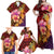 Hawaiian Hibiscus Turtle Tribal Polynesian Pattern Family Matching Off Shoulder Maxi Dress and Hawaiian Shirt Colorful Color