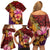 Hawaiian Hibiscus Turtle Tribal Polynesian Pattern Family Matching Off Shoulder Short Dress and Hawaiian Shirt Colorful Color