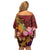 Hawaiian Hibiscus Turtle Tribal Polynesian Pattern Family Matching Off Shoulder Short Dress and Hawaiian Shirt Colorful Color