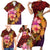 Hawaiian Hibiscus Turtle Tribal Polynesian Pattern Family Matching Short Sleeve Bodycon Dress and Hawaiian Shirt Colorful Color