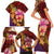 Hawaiian Hibiscus Turtle Tribal Polynesian Pattern Family Matching Short Sleeve Bodycon Dress and Hawaiian Shirt Colorful Color