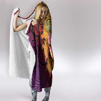Hawaiian Hibiscus Turtle Tribal Polynesian Pattern Hooded Blanket Colorful Color LT03 - Polynesian Pride