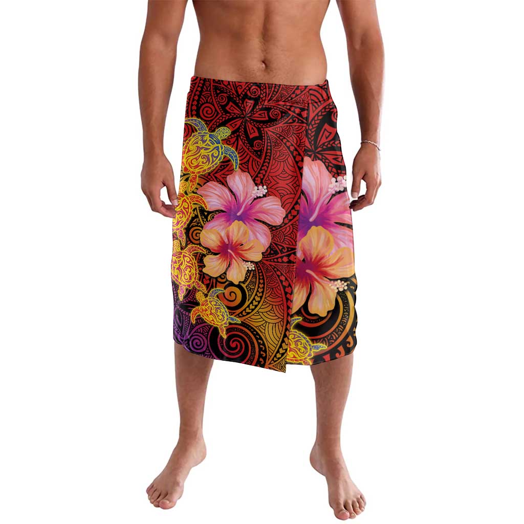 Hawaiian Hibiscus Turtle Tribal Polynesian Pattern Lavalava Colorful Color LT03 Red - Polynesian Pride