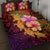 Hawaiian Hibiscus Turtle Tribal Polynesian Pattern Quilt Bed Set Colorful Color