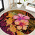 Hawaiian Hibiscus Turtle Tribal Polynesian Pattern Round Carpet Colorful Color