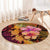 Hawaiian Hibiscus Turtle Tribal Polynesian Pattern Round Carpet Colorful Color