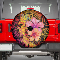 Hawaiian Hibiscus Turtle Tribal Polynesian Pattern Spare Tire Cover Colorful Color LT03 - Polynesian Pride