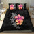 Hawaiian Hibiscus Turtle Tribal Polynesian Pattern Bedding Set Black Color