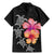 Hawaiian Hibiscus Turtle Tribal Polynesian Pattern Family Matching Mermaid Dress and Hawaiian Shirt Black Color