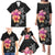 Hawaiian Hibiscus Turtle Tribal Polynesian Pattern Family Matching Puletasi and Hawaiian Shirt Black Color