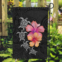 Hawaiian Hibiscus Turtle Tribal Polynesian Pattern Garden Flag Black Color LT03 Garden Flag Black - Polynesian Pride