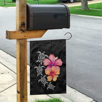 Hawaiian Hibiscus Turtle Tribal Polynesian Pattern Garden Flag Black Color LT03 - Polynesian Pride