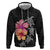 Hawaiian Hibiscus Turtle Tribal Polynesian Pattern Hoodie Black Color