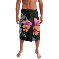 Hawaiian Hibiscus Turtle Tribal Polynesian Pattern Lavalava Black Color LT03 Black - Polynesian Pride