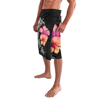 Hawaiian Hibiscus Turtle Tribal Polynesian Pattern Lavalava Black Color LT03 - Polynesian Pride