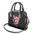 Hawaiian Hibiscus Turtle Tribal Polynesian Pattern Shoulder Handbag Black Color