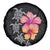 Hawaiian Hibiscus Turtle Tribal Polynesian Pattern Spare Tire Cover Black Color